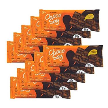 Imagem de Chocolate Sem Lactose Chocosoy Olvebra - Caixa com 10 unidades de 80g