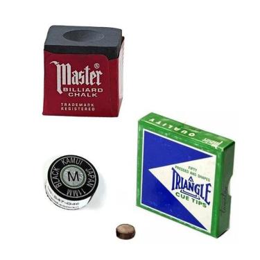 Imagem de 1 Giz Preto Master + 1 Sola Triangle + 1 Kamui Taco Sinuca