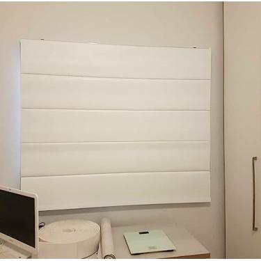 Imagem de Cortina Persiana Romana 1,70 Larg x 1,30 Alt Blackoute Veda Luz Branca (Creme)