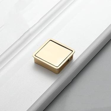 Imagem de Maçaneta de porta oculta em ouro preto, maçaneta embutida em liga de zinco, maçaneta de armário invisível, maçaneta embutida, ferragens para móveis, ouro 6020,32 mm