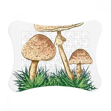 Imagem de Linda moldura de quebra-cabeça com ilustração de trufas verde para decoração de quadros, ornamento de jogo