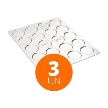 Imagem de Kit - 3 Assadeiras Pão De Hamburguer 20 Cavidades Alumínio 58x70 Aph20 - Imeca