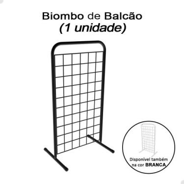 Imagem de Biombo Expositor Mini De Balcão Aramado 60cm 1 Uni Loja Preto - Águia
