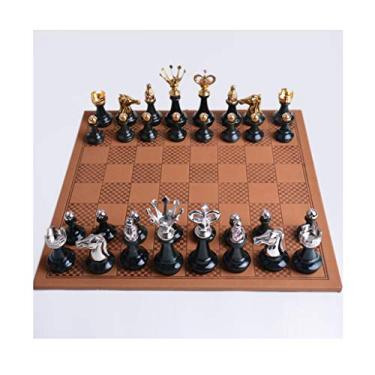 Jogo de Xadrez e Dama tabuleiro dobrável madeira 39x39 - Hoyle