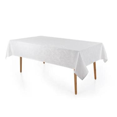 Imagem de Toalha De Mesa Retangular Sempre Limpa Urban Branco - 6 Lugares - Kars