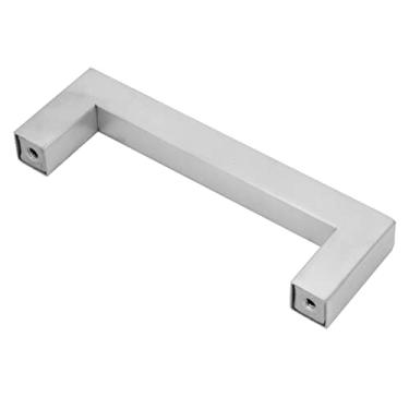 Imagem de Hilitand Puxador de armário prateado, alça de aço quadrado inoxidável, alça de armário de aço inoxidável 304 de 12 mm estilo simples acessório de porta de móveis de banheiro, puxadores (128 mm)
