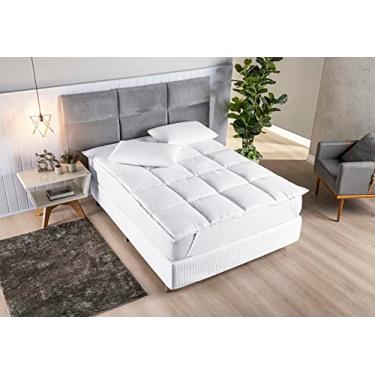 Imagem de PILLOW TOP COLCHÃO KING SIZE 200 FIOS - MANTA 400G/M² - 2,03x1,93x40cm ALT - SUAVITEC® - ANTIALÉRGICO - ANTI MOFO - LAVÁVEL - BRANCO (King)