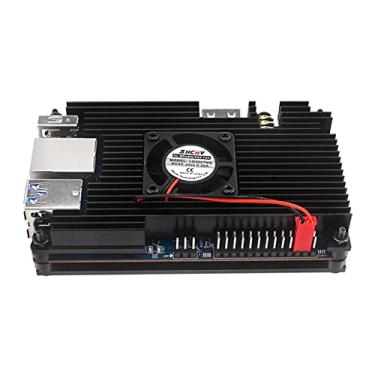 Imagem de Capa rígida preta com ventilador de resfriamento de silicone Pi 4 dissipador de calor, capa superior removível simples para Orange Pi 5/5B