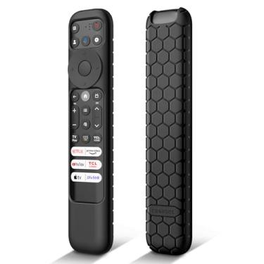 Imagem de Fintie Capa protetora para controle remoto de voz TCL RC813 FMB1 / RC902V FMR1 / RC923 2023, leve, antiderrapante, à prova de choque, para controle remoto TCL Q6 Q7 QM8 S4 S3 Series Google TV, preta