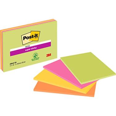 Imagem de Post-it Notas super adesivas, 20 x 15 cm, coleção Energy Boost, 45 folhas/bloco, 4 blocos/pacote (6845SSP)
