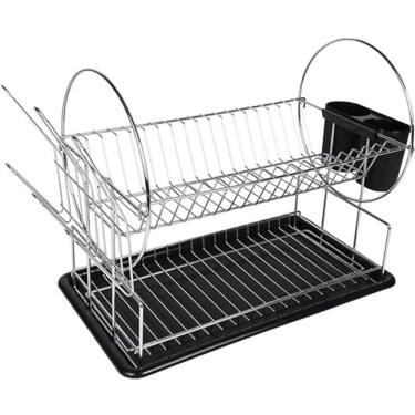 Imagem de Escorredor de Louças Preto 2 Andares 19 Pratos Maggiore Mor