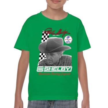 Imagem de Camiseta juvenil Carroll Shelby Signature GT500 Mustang Muscle Car American Racing Legend Lives Powered by Ford Kids, Verde, M
