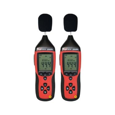 Imagem de Kit 2 Decibelímetro Digital Sonoro Faixa 30 A 130Db Som Ruído Usb Datalogger Dec-490 Portátil Instrutherm Maleta