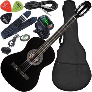 Imagem de Kit Violão Waldman Elétrico Popstar Pp1 Rosa Nylon Com Capa