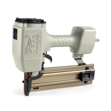 Imagem de WOODPECKER ST64 Pregador pneumático de concreto T, calibre 14 de 3/10.2 cm a 2-1/5.1 cm pistola de pregos de concreto para tiras de pelos, alvenaria, cimento, pregos de tijolos de concreto