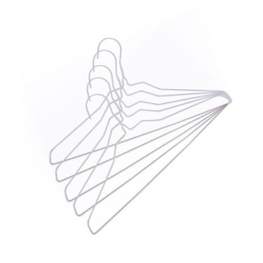 Imagem de Kit Cabide Metal Encapado Adulto com 5 40x22 cm Branco