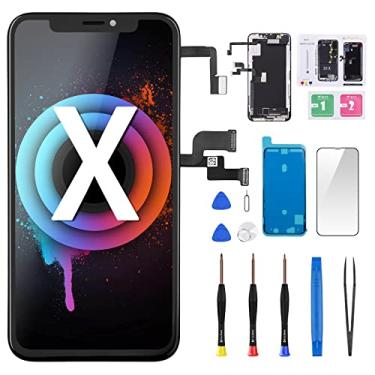 Imagem de DGSCSMY Para iPhone X Tela LCD 3D Touch Display Digitalizador Montagem Completa com Altifalante Auricular Sensor de Proximidade 5,8 polegadas para iPhone 10 Ferramentas Fixas Kit de Reparação