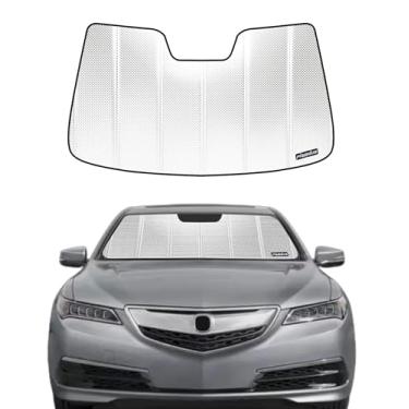 Imagem de Pigenius Para-brisas para Acura TLX 2015-2020 com câmera montada no espelho retrovisor. Película de alumínio refletiva de atualização 2024 para proteção interna máxima