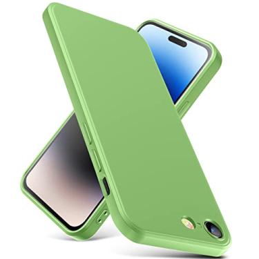 Imagem de YSLBWLE Capa para iPhone SE 2022/iPhone SE 2020/iPhone 8/iPhone 7, capa fina de silicone líquido, à prova de choque, capa fina para iPhone SE 2022, capa verde menta 2-IP8g-07