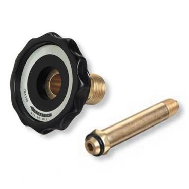 Imagem de Porca e bico CGA-580 apertados à mão, acessórios para garrafa/cilindro de entrada do regulador de argônio