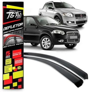 Imagem de Calha Chuva Defletor Slim Palio Strada Cs Ce Cd 2 Portas 2012 2013 2014 2015 2016 Fumê 100% Acrílico