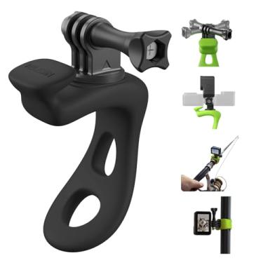 Imagem de TELESIN Suporte flexível para câmera 360 com alça para DJI Action 5 Pro 4/3 GoPro Hero13 12 11 10 AKASO DJI Osmo nano Pocket Bike Motorcycle Handlebar Roll Bar Tube Clip Holder Acessórios de fixação