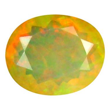 Imagem de 1,98 ct AAA+ Corte oval de qualidade premium de pedra preciosa (10 x 9 mm) opala arco-íris não aquecida opala genuína solta