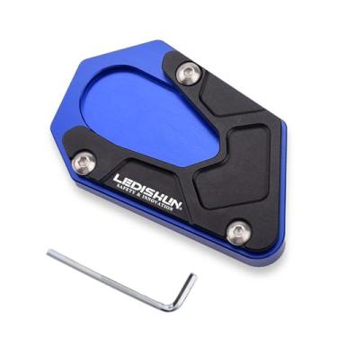 Imagem de LEDISHUN Suporte lateral para motocicleta Suporte de placa ampliadora de pé (para veículo Suzuki) GSX-S1000F; Katana; GSX-S950; GSX-S750; GSX-S1000 GT; GSXS (azul)