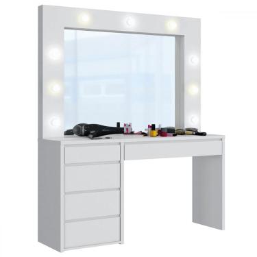 Imagem de Penteadeira Anne 5 Gavetas Branco Acetinado - Mavaular