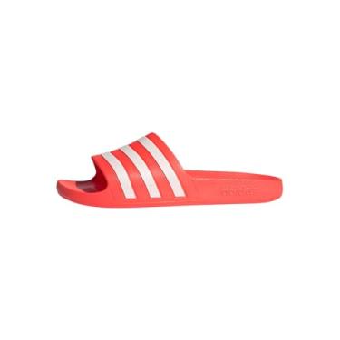 Imagem de adidas Tênis adulto unissex Adilette Comfort Slide, Nuvem vermelha solar, branca, vermelho solar, 13 Women/12 Men