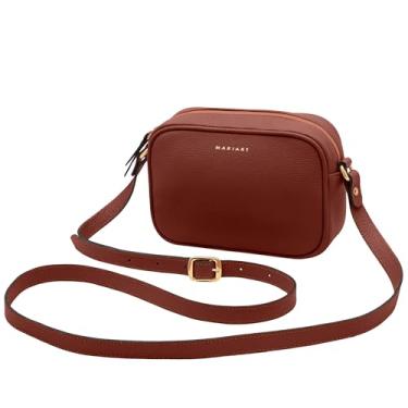 Imagem de Mariart Mini Jeri Bolsa Transversal Feminina de Couro Bovino Legítimo (Terracota)