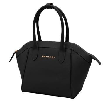 Imagem de Mariart Mini Petúnia Bolsa Shoulder Feminina de Couro Bovino Legítimo (Preta)