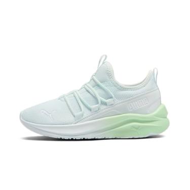 Imagem de PUMA Tênis infantil feminino Softride One4all Rainbow Brush Slip On Casual - Multi, Branco, Gota de orvalho fresca menta-puma branco, 10.5 Little Kid