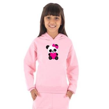 Imagem de Moletom Infantil Canguru Menina Panda Coração Benellys-Feminino