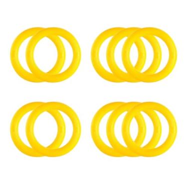 Imagem de predolo 10 pçs expositores de melancia antiderrapante 18cm frutas expositor anéis bandeja bases expositores círculos de fixação para festas em casa, amarelo