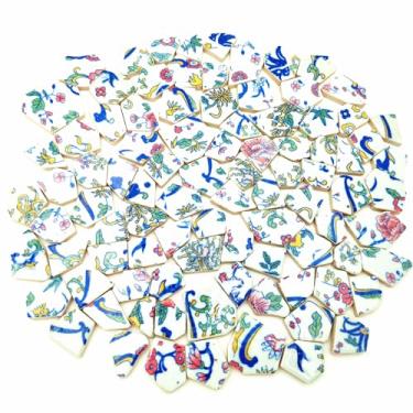 Imagem de 400 g Mosaico cerâmico de porcelana, azulejos de mosaico irregulares quebrados para piso de artesanato DIY, cozinha, piscina, vasos de flores suprimentos de fabricação de mosaico (porcelana 09)