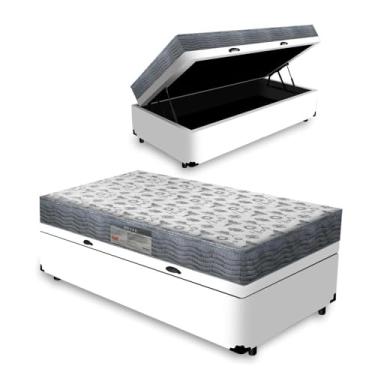 Imagem de Cama Box Baú com Colchão D33 Iso 100 - Ortobom (Branco, Solteiro 88)