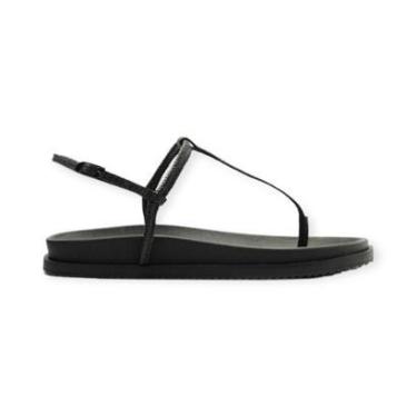 Imagem de Sandalia Papete Feminina Anacapri Tiras Preto-Feminino