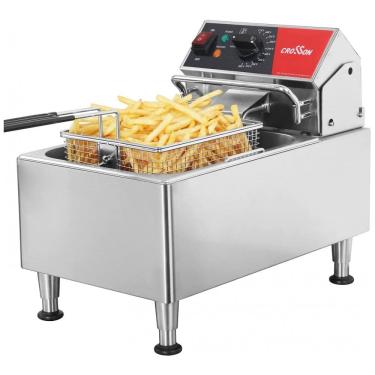 Imagem de Fritadeira Elétrica Profissional Grande Capacidade até 5,8 kg, Aço Inoxidável, 110V 1800W, CROSSON , Prata