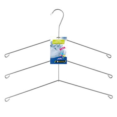 Imagem de Passerini, Cabide para Camisa Triplo Camiseiro Cromado Organização Roupa Armário - Kit com 3 unidades