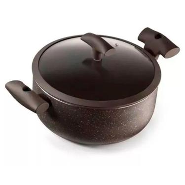 Imagem de Caçarola Hercules Redonda Antiaderente Ceramica Indução Marrom 24x10 4,5L