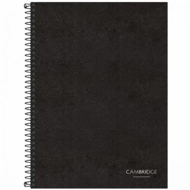 Imagem de Caderno Executivo Espiral Capa Dura Universitário Preto Cambridge 80 Folhas Tilibra