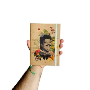 Imagem de Sketchbook Caderno Ver Na Vida Algum Motivo Pra Sonhar Tim Maia com Elástico e Marca Página Aquarela (Reciclado 80 Páginas, P Chaveiro (07x10cm))