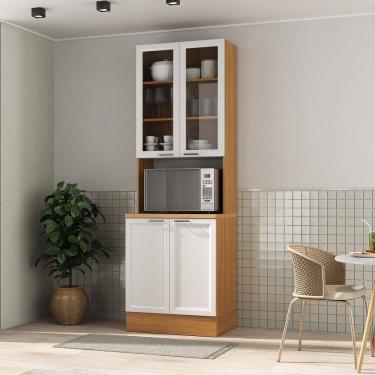 Imagem de Paneleiro Duplo 70cm Soho Cabecasa Madeiramadeira Freijó/Branco