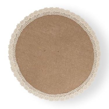 Imagem de Santa Cecília - Sousplat de Juta e Fio, Rústico, Marrom, 38 cm