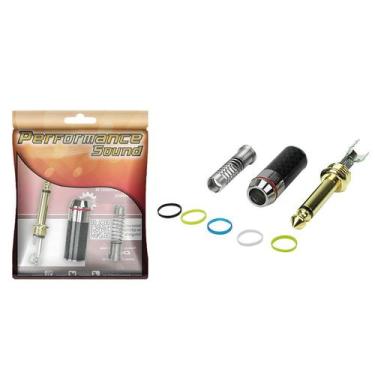 Imagem de Plugue P10 Mono Ouro 18k Profissional Top De Linha - PERFORMANCE SOUND