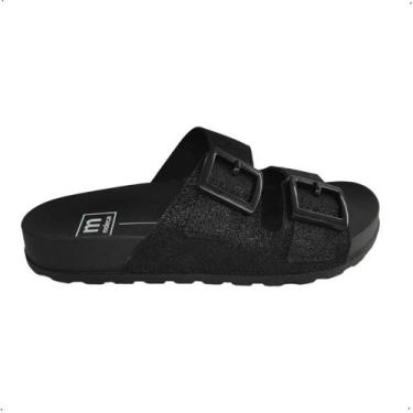Imagem de Tamanco moleca  2 fivelas feminino anatomico 5436.401, 36, Preto