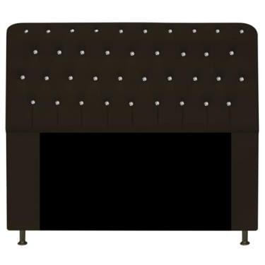 Imagem de Cabeceira Lady Estofada com Strass 160 cm para Cama Box Queen Corano Marrom Quarto - AM Decor