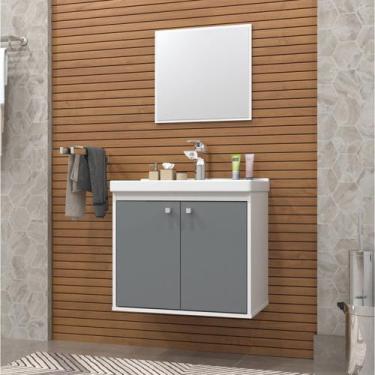 Imagem de Gabinete Suspenso para Banheiro com Cuba 50cm Bergamo - Riverzza