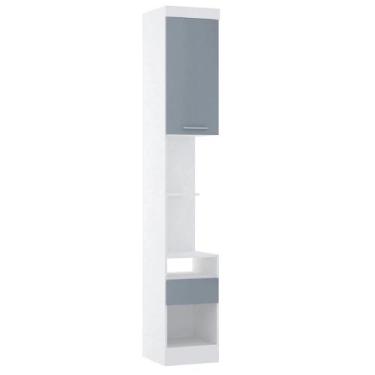 Imagem de Mesa de Cabeceira Alta 38cm 1 Porta e 1 Gaveta Alpes Luciane Móveis - 
